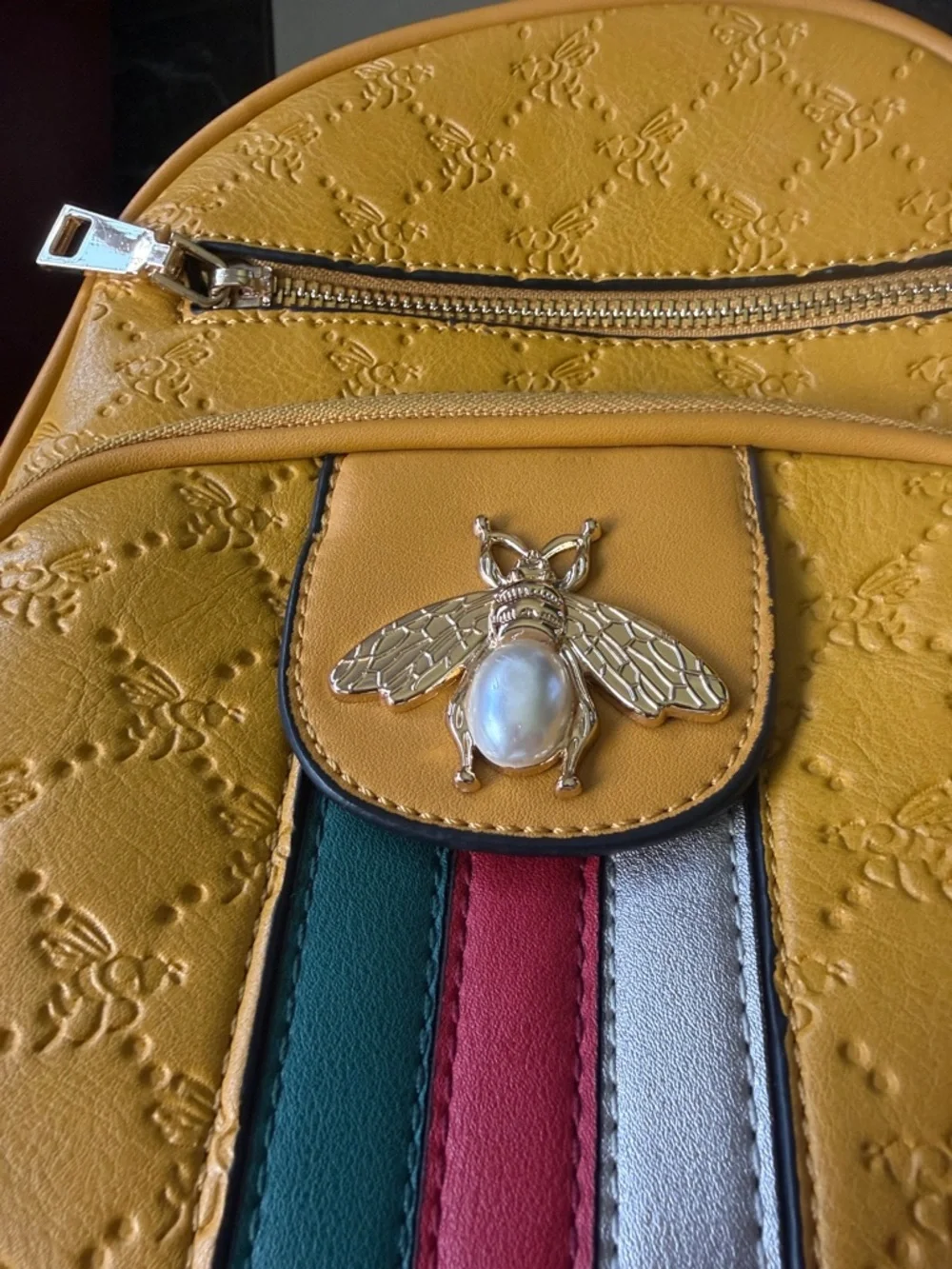 Diophy Queen Bee Mini Backpack,‎ mustard yellow, EUC, 10”x8”x5”